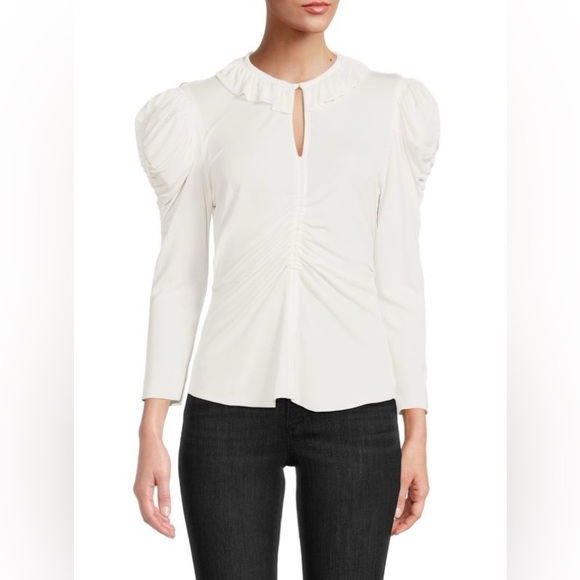 ISABEL MARANT Jen Top Ruched Puff Sleeve Blouse Size 42 NEW - Picture 10 of 16